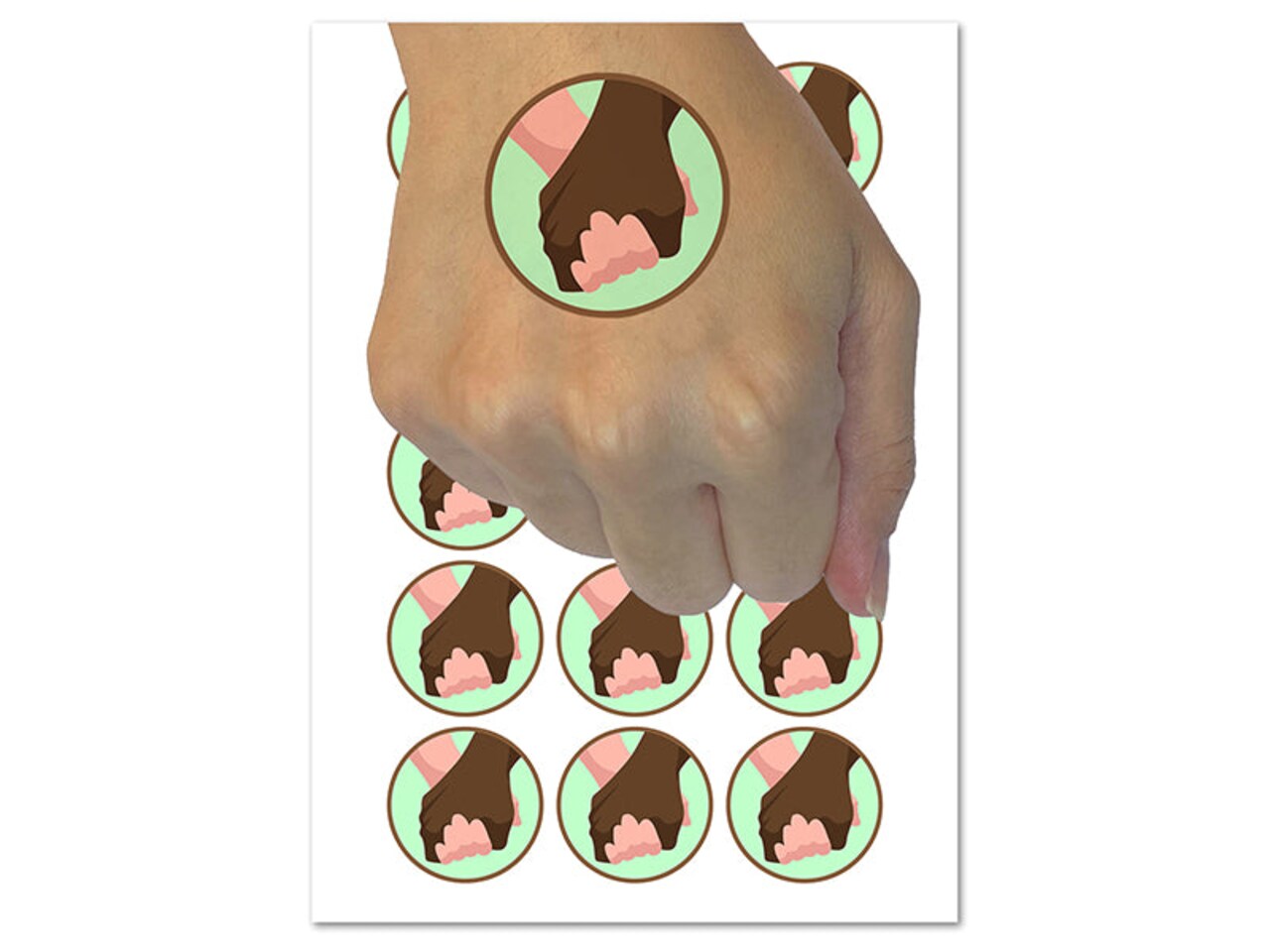Holding Hands Romantic Couple Temporary Tattoo Water Resistant Fake Body Art Set Collection (1 Sheet)